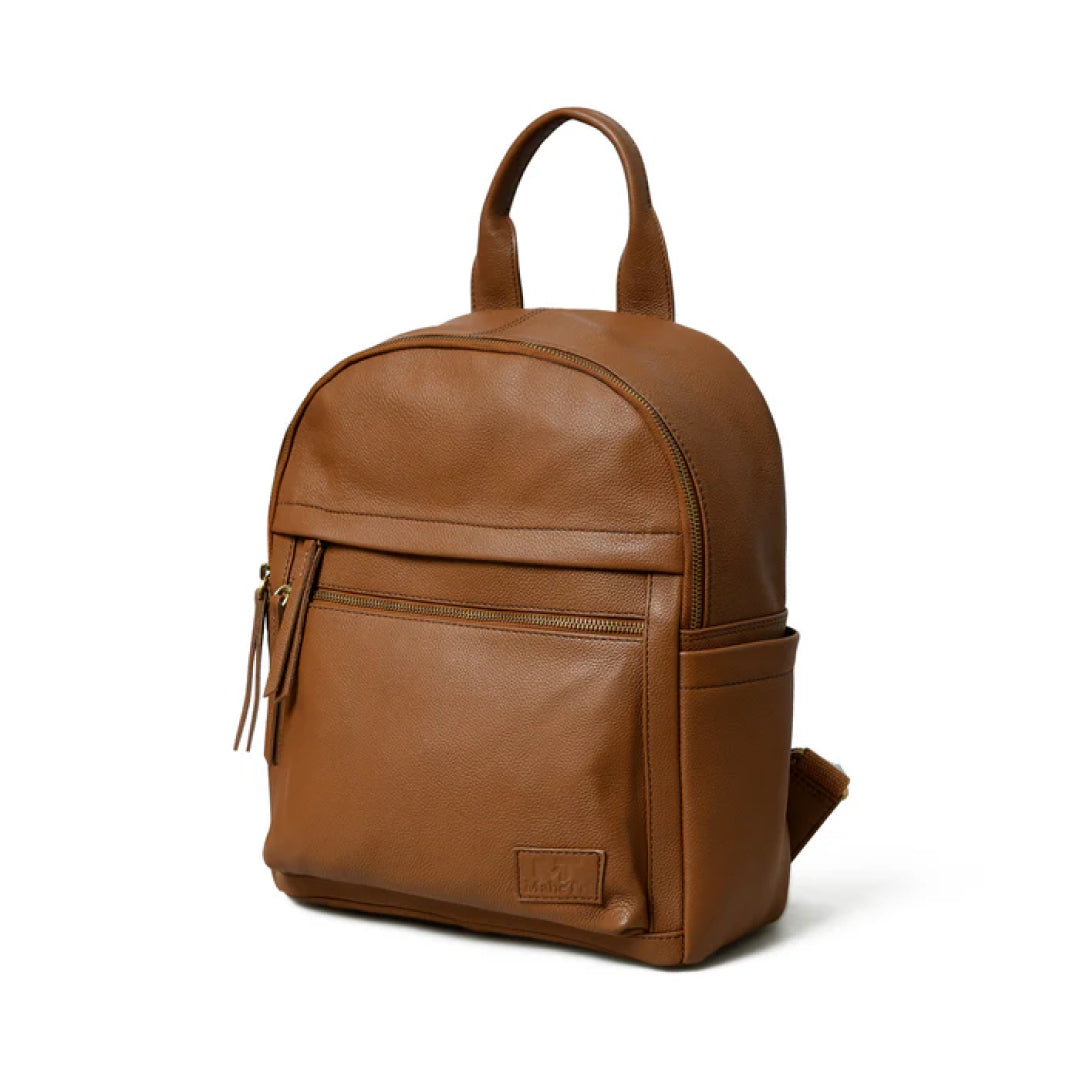 Tan Multi Pocket Women's Leather Backpack-Leather backpacks-Premium Leather Store