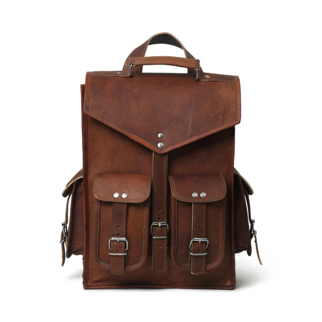 Pre-Historic Convertible Leather Backpack-Leather backpacks-Premium Leather Store