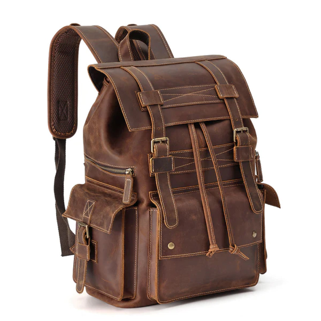 The Drawstring Leather Backpack-Leather backpacks-Premium Leather Store