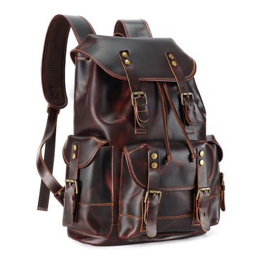 The Wax Leather Backpack-Leather backpacks-Premium Leather Store