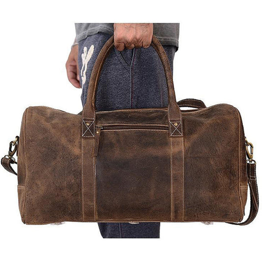 The Coarse Leather Duffle Bag-Leather Duffle bags-Premium Leather Store