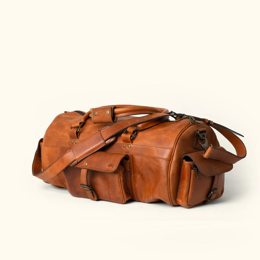 The Light Brown Roosevelt Leather Duffle Bag-Leather Duffle bags-Premium Leather Store