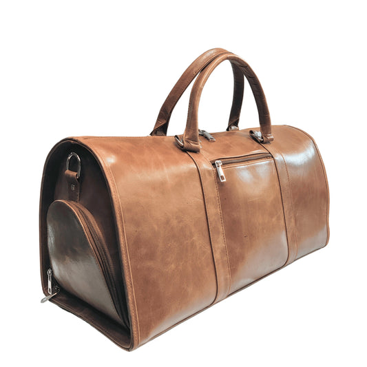 Compartment Weekender Duffle Bag-Leather Duffle bags-Premium Leather Store