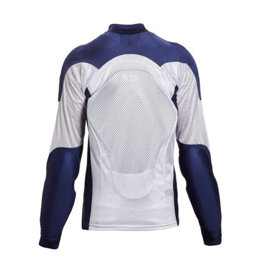 Men's Blue & White Mesh Armored Motorcycle Shirt-Armor Jacket-Premium Leather Store