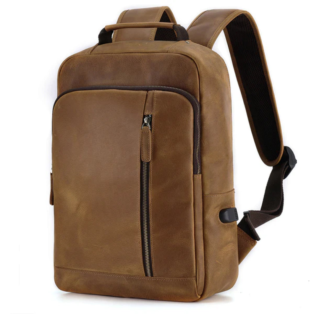 The Square Leather Backpack-Leather backpacks-Premium Leather Store