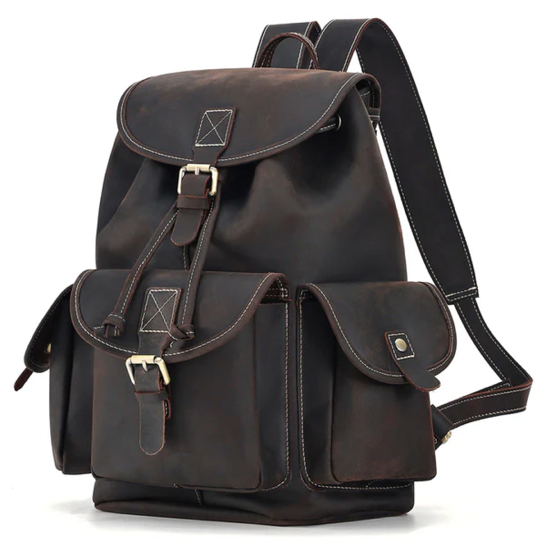 The Vacationer Leather Backpack-Leather backpacks-Premium Leather Store