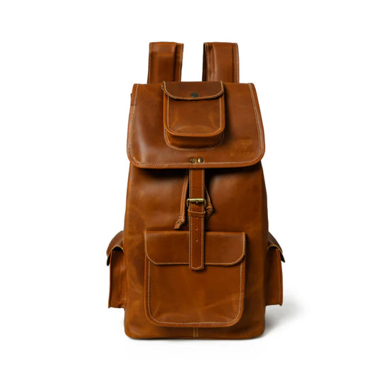 Earthtone Trekking Buffalo Leather Backpack-Leather backpacks-Premium Leather Store