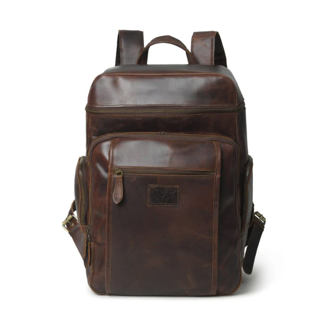 Alpha Brown Buffalo Travel Leather Backpack-Leather backpacks-Premium Leather Store