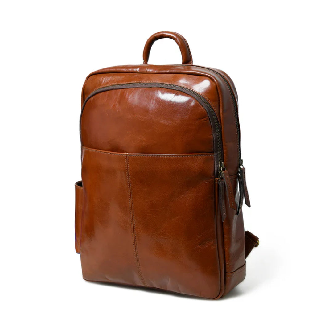 Tan Luxury Italian Leather Backpack-Leather backpacks-Premium Leather Store