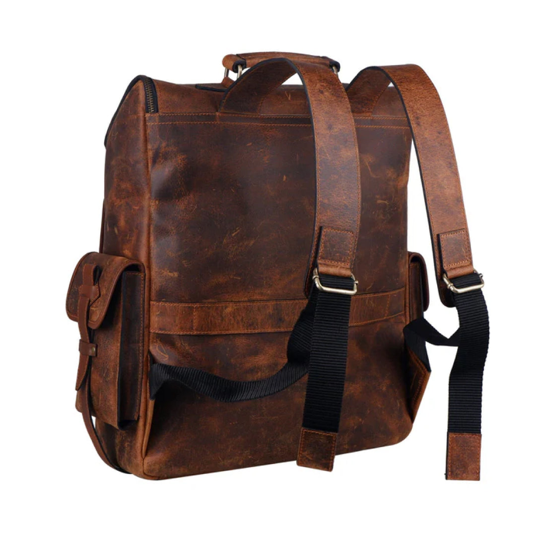 The Solar Flare Leather Backpack-Leather backpacks-Premium Leather Store