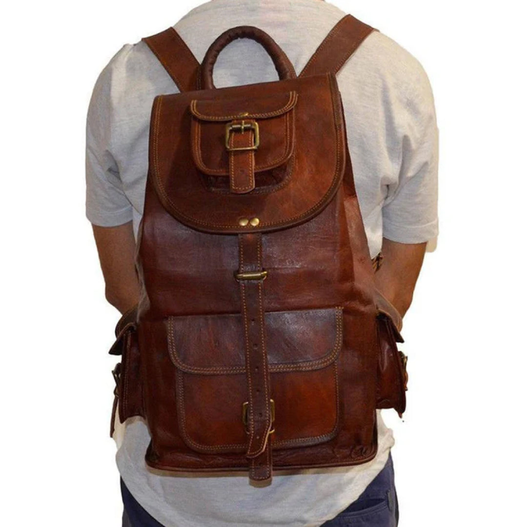 The Outdoor Hiking Leather Backpack-Leather backpacks-Premium Leather Store