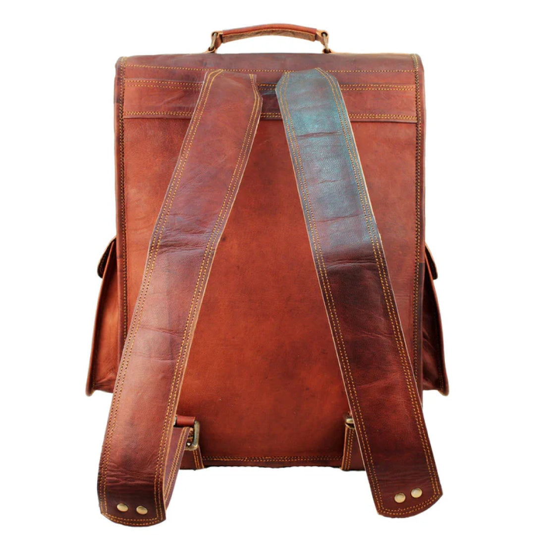 The Hughes Rustic Leather Backpack-Leather backpacks-Premium Leather Store