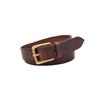 Men's Reddish Brown Classic Mahogany Leather Belt