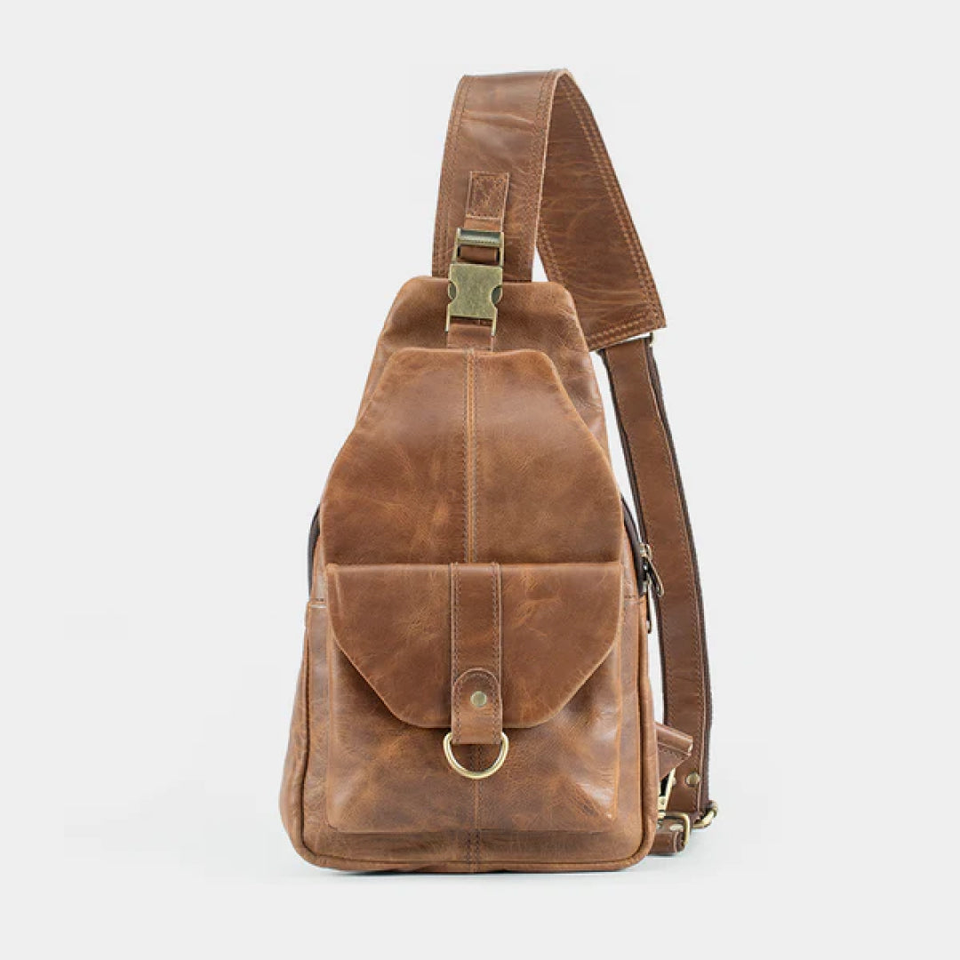 The Cross Leather Backpack-Leather backpacks-Premium Leather Store