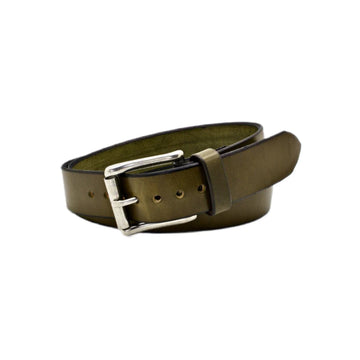 Men's Olive Green Classic Cedar Leather Belt