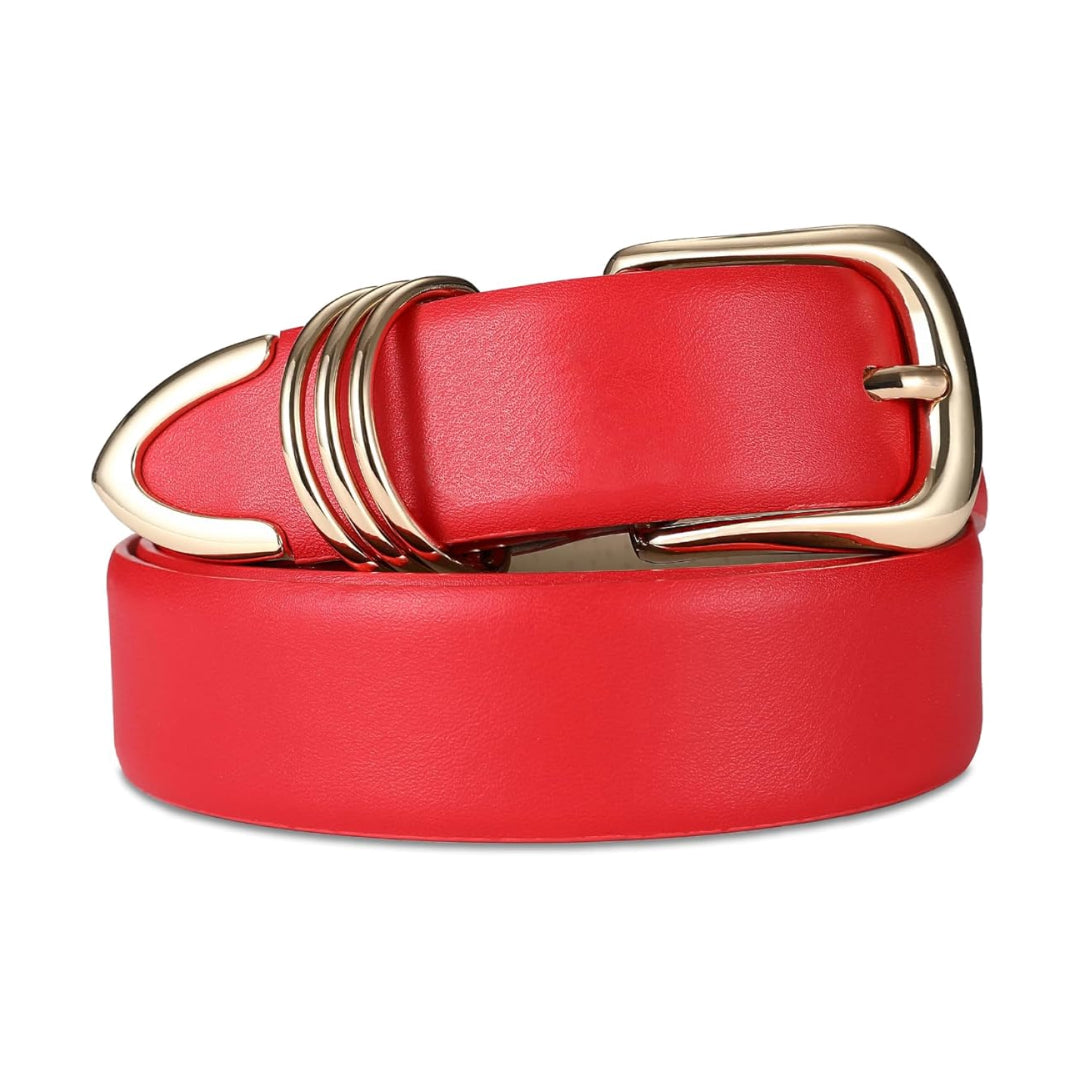 Premium Leather Belt with Gold Buckle