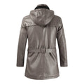 Brown Fashionable Hooded Long Motorcycle Leather Coat-Men Leather Coat-Premium Leather Store