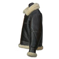 Men's B3 Faux Shearling Flying Aviator Lamb Fur Leather Jacket-Men Shearling Jacket-Premium Leather Store