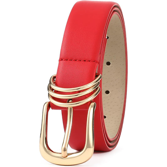 Premium Leather Belt with Gold Buckle