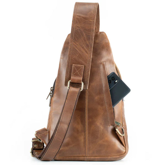 The Cross Leather Backpack-Leather backpacks-Premium Leather Store