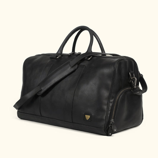 The Black Jefferson Leather Duffle Bag